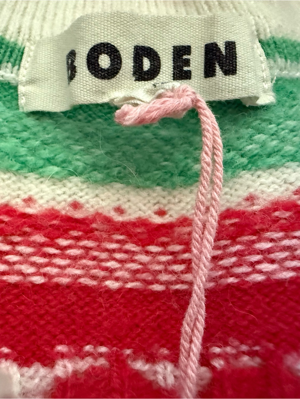Boden Fair Isle Boyfriend Cardigan XL Rainbow Heart Alpaca Wool Sweater - Picture 5 of 7